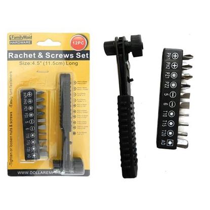 Picture of . Case of [24] Mini Ratcheting Offset Screwdriver & Bit Set - 12 Piece .