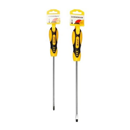 图片 . Case of [96] 12.2" Black & Yellow Screwdrivers - Phillips & Flat Head .