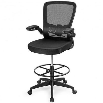 Picture of Height Adjustable Drafting Chair with Lumbar Support and Flip Up Arms