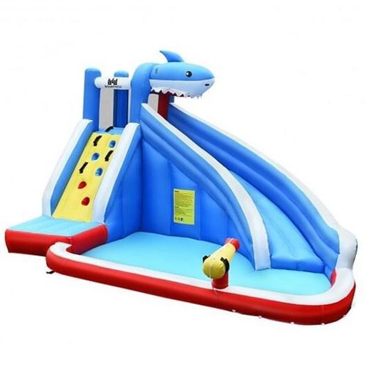 Image sur Inflatable Water Slide Shark Bounce House Castle Without Blower