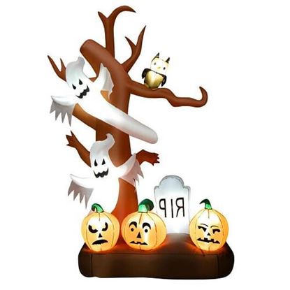 Picture of 8 Feet Inflatable Halloween Dead Tree Blow Up Ghost with Built-in LED Lights