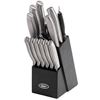 Image sur Oster Edgefield 14 Piece Stainless Steel Cutlery Knife Set with Black Knife Block