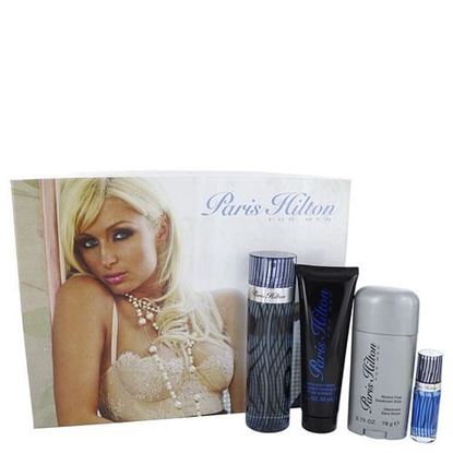 Picture of Paris Hilton by Paris Hilton Gift Set -- 3.4 oz Eau De Toilette Spray + 3 oz Body Wash + 2.75 oz Deodorant Stick + .25 Mini EDT Spray (Men)