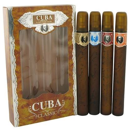 Picture of CUBA BLUE by Fragluxe Gift Set -- Cuba Variety Set includes All Four 1.15 oz Sprays Cuba Red Cuba Blue Cuba Gold and Cuba Orange (Men)