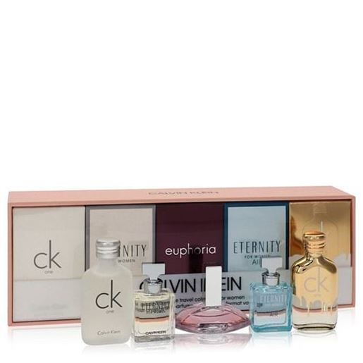 Picture of CK ONE by Calvin Klein Gift Set -- .33 oz Mini EDT CK One + .16 oz Mini EDP in Eternity for Women + .13 oz Mini EDP in Euphoria + .16 oz Mini EDP in Eternity Air + .33 oz Mini EDT in CK One Gold (Women)