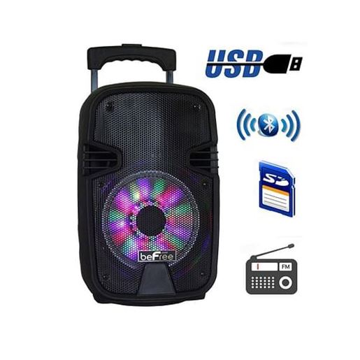 Picture of beFree Sound 8 Inch Bluetooth Portable Party Speaker with USB, SD and Reactive Lights