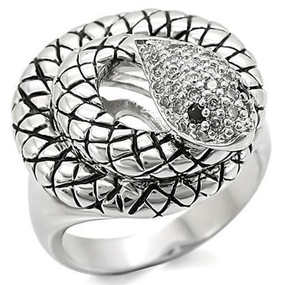 Picture of 0W281 - Brass Ring Rhodium Women AAA Grade CZ Jet