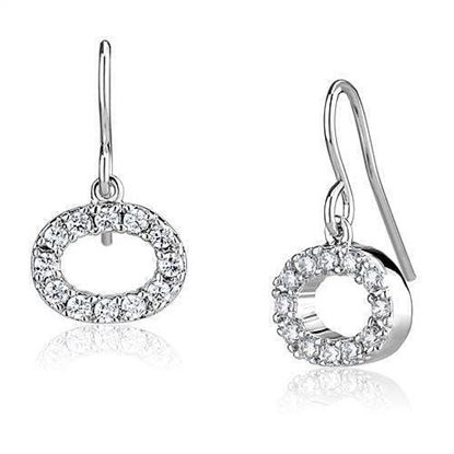 Picture of 3W1278 - Brass Earrings Rhodium Women AAA Grade CZ Clear