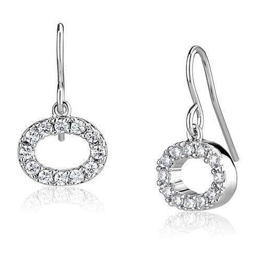 Picture of 3W1278 - Brass Earrings Rhodium Women AAA Grade CZ Clear