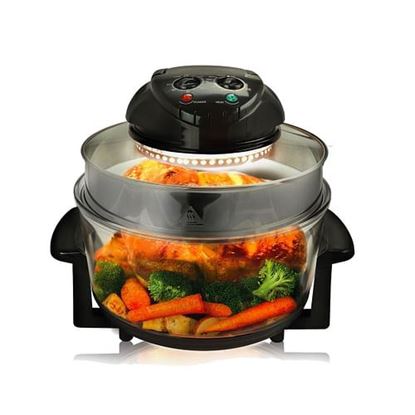 Picture of MegaChef Multipurpose Countertop Halogen Oven Air Fryer/Rotisserie/Roaster in Black