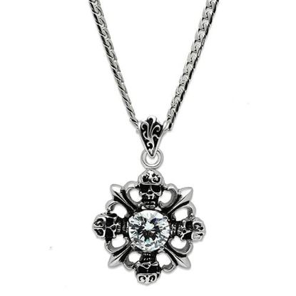 Picture of TK454 - Stainless Steel Chain Pendant High polished (no plating) Men AAA Grade CZ Clear