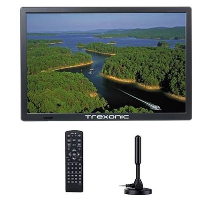 Picture of Refurbished Trexonic Portable Rechargeable 15.4 Inch LED TV with HDMI, SD/MMC, USB, VGA, AV In/Out and Built-in Digital Tuner