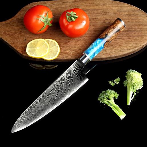 Picture of Color: Blue handle with box - Pattern kitchen knife