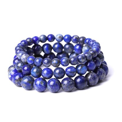 Picture of Color: Lapis lazuli, Size: 6mm - Natural stone turquoise bracelet