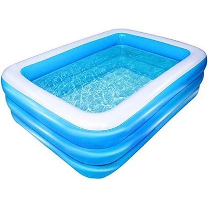 Picture of Size: 77" x 55" x 23" Inflatable Swimming Pool Full-Sized Above Ground Kid Family Outdoor Lounge Pool,77" x 55" x 23"