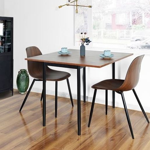 Picture of Color: black Dining table Steel frame with black printing, beech MDF table top