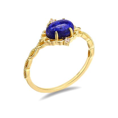 Picture of Color: Lazuli, Size: 10 - Japanese and Korean light luxury jewelry set ring