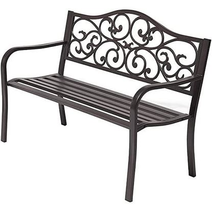 Picture of Color: Dark Brown Patio Furniture Chair 50" Outdoor Patio Bench