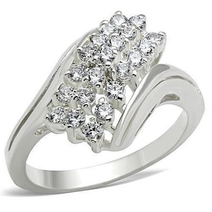 Picture of SS038 - 925 Sterling Silver Ring Silver Women AAA Grade CZ Clear