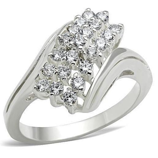 Picture of SS038 - 925 Sterling Silver Ring Silver Women AAA Grade CZ Clear