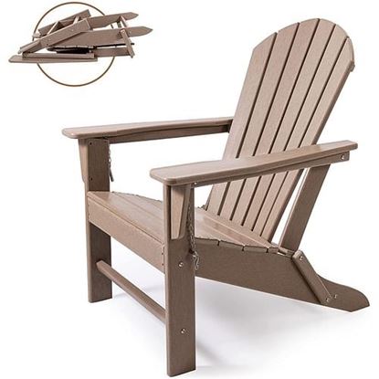 Picture of Color: Brown Outdoor Folding Patio Garden Chair