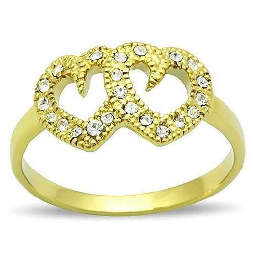 Picture of TK1398 - Stainless Steel Ring IP Gold(Ion Plating) Women Top Grade Crystal Clear