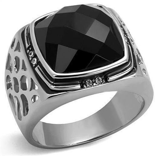 Picture of TK2514 - Stainless Steel Ring High polished (no plating) Men Synthetic Jet