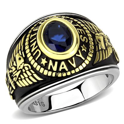 Picture of TK3726 - Stainless Steel Ring Two-Tone IP Gold (Ion Plating) Unisex Synthetic Montana