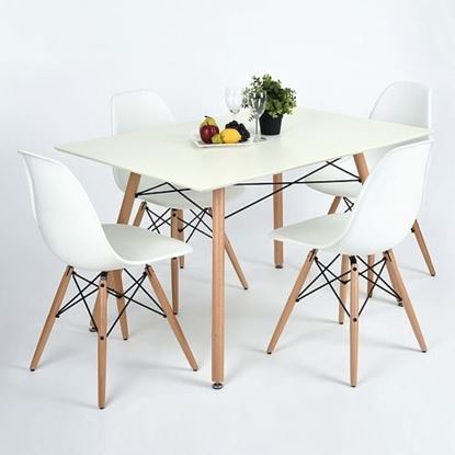 Picture of Color: WHITE Dining Table MATT BLACK A