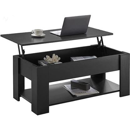 Picture of Color: black Lift Top Coffee Table with Storage Compartment, Black