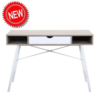 Picture of Color: Walnut White 43 inches Computer Desk with Drawer Office Desk, Walnut White