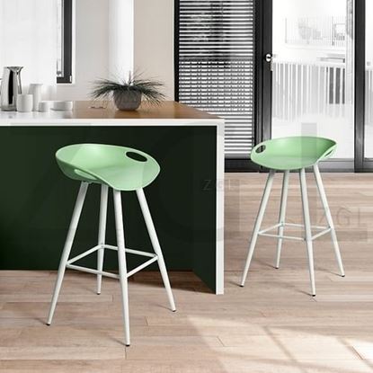 Picture of Color: GREEN Dining Chair PP GR & BLACK LEGS 2PCS