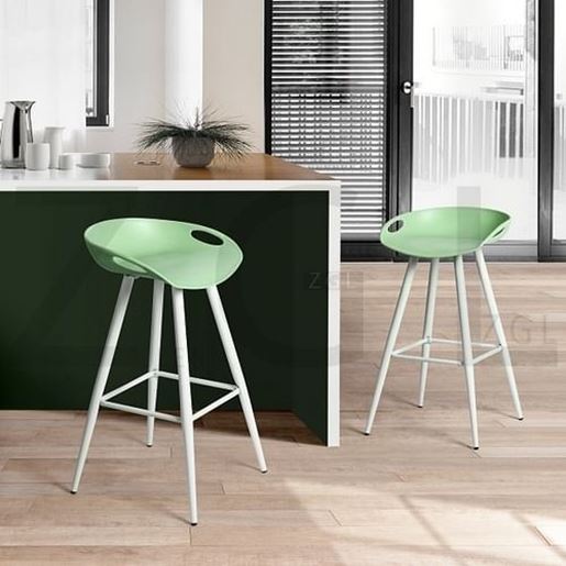 Picture of Color: GREEN Dining Chair PP GR & BLACK LEGS 2PCS