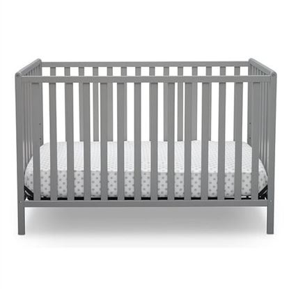 Picture of 3-in-1 Modern Convertible Baby Crib Toddler Bed Daybed in Grey Wood Finish