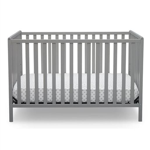 Picture of 3-in-1 Modern Convertible Baby Crib Toddler Bed Daybed in Grey Wood Finish