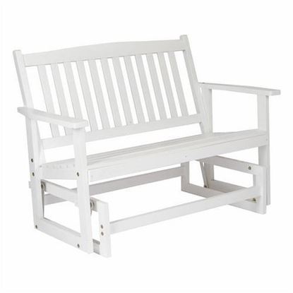 Picture of Traditional Solid Cedar White Patio Glider Swing Bench