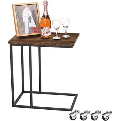 Изображение Color: Brown C-Shaped End Table Vintage Side Table Brown