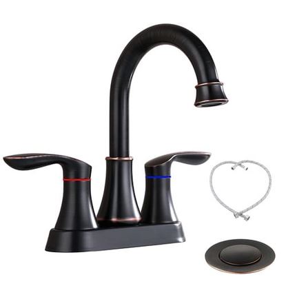 Picture of Color: Oil Rubbed Bronze  Lead Free Commercial Two Handle Bathroom Faucets