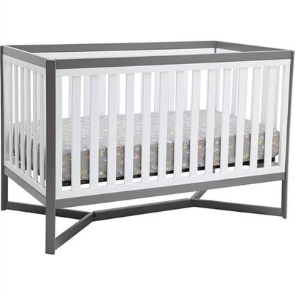 Picture of Modern Contemporary White/Grey Convertible Crib