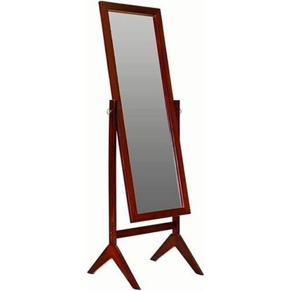 Image de Modern Full Length Freestanding Bedroom Floor Cheval Mirror in Cherry