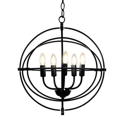 Picture of 5 Light Brass Rustic Industrial Rotating Metal Chandelier