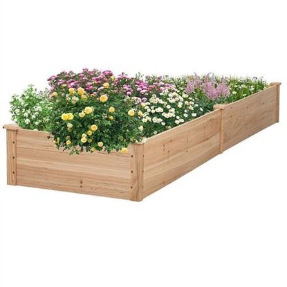 Picture of Outdoor Solid Wood Raised Garden Bed Planter 92 x 22 x 9 inches High