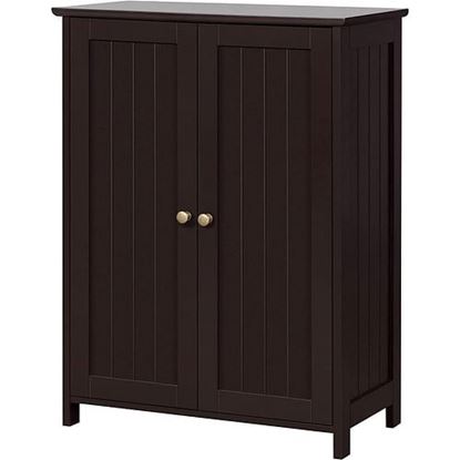 Foto de Brown Wood 2-Door Freestanding Bathroom Floor Cabinet Kitchen Storage Cupboard