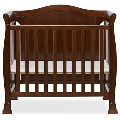 Picture of Solid Wood 3-in-1 Convertible Baby Crib Toddler Bed Daybed in Dark Brown Finish