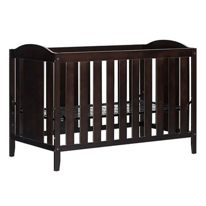 Picture of Traditional Vintage 3-in-1 Convertible Baby Crib Toddler Bed in Espresso