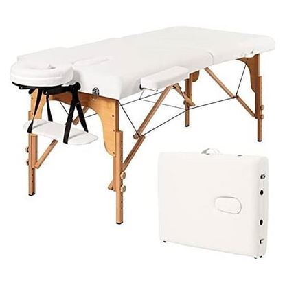 图片 White Adjustable Portable Massage Folding Table