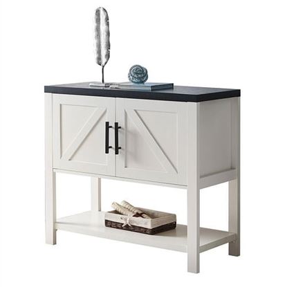 Picture of Modern 2 Drawer Wooden Storage Console Table White/Black