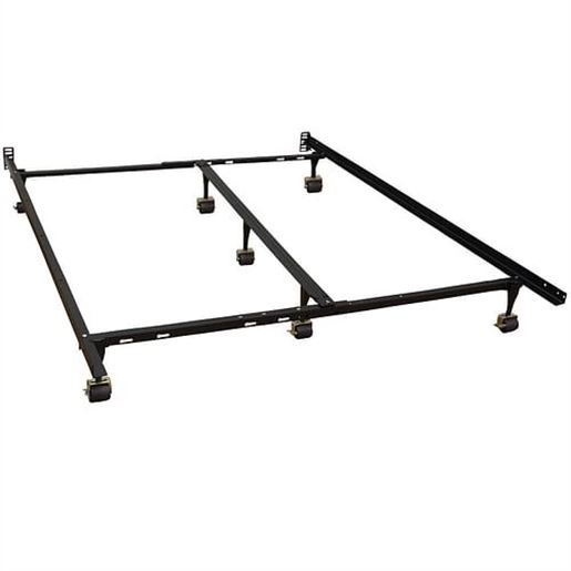 Picture of King size Heavy Duty 7-Leg Metal Bed Frame with Locking Rug Roller Casters Wheels