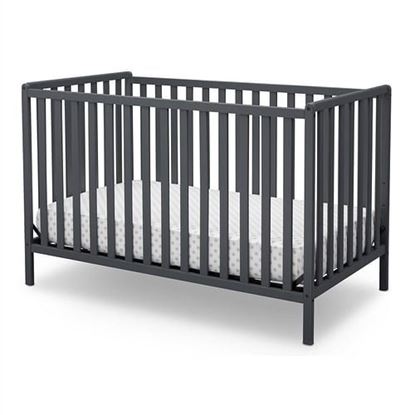 Picture of 3-in-1 Modern Convertible Baby Crib Toddler Bed Daybed in Dark Grey Wood Finish