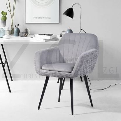 Picture of Color: GREY Dining Chair VELVET BLUSH